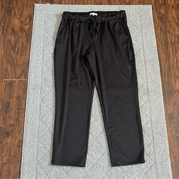 Maison d'Amelie Pants Womens Medium Black Stretch Drawstring Sweatpants Lounge - Picture 1 of 9